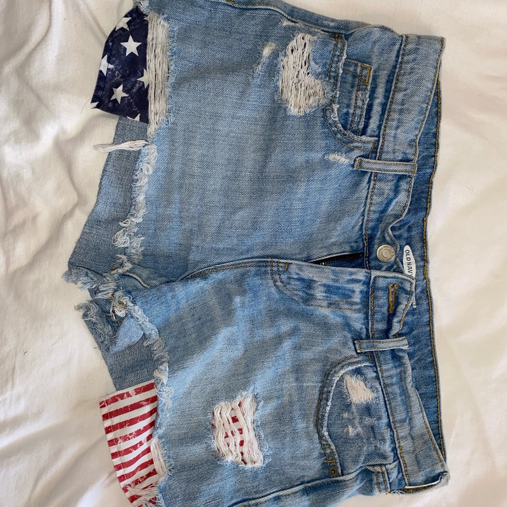 Old Navy: Denim shorts w/ American flag pockets